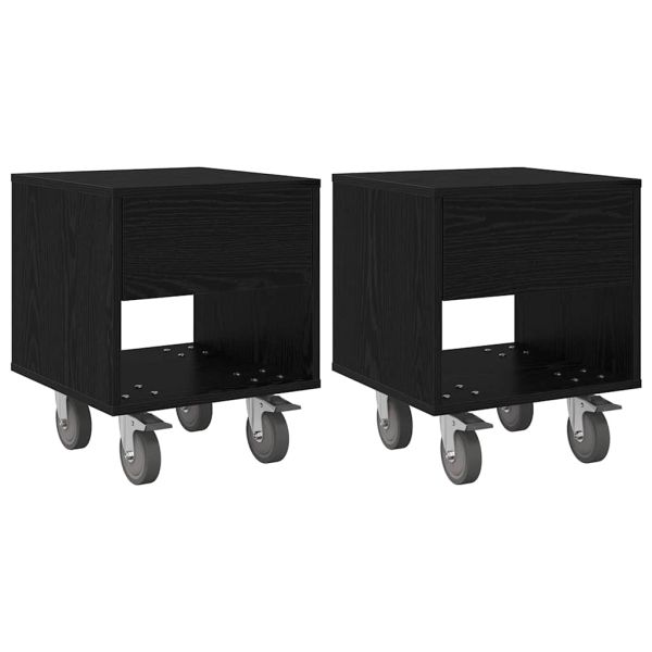 Нощно шкафче 2 pcs Черния дъб 40,5 x 40 x 48 см Инженерно дърво