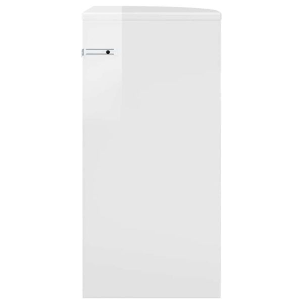 Крайна масичка Лъскаво бяло 29,6 x 29,6 x 60 см Инженерно дърво