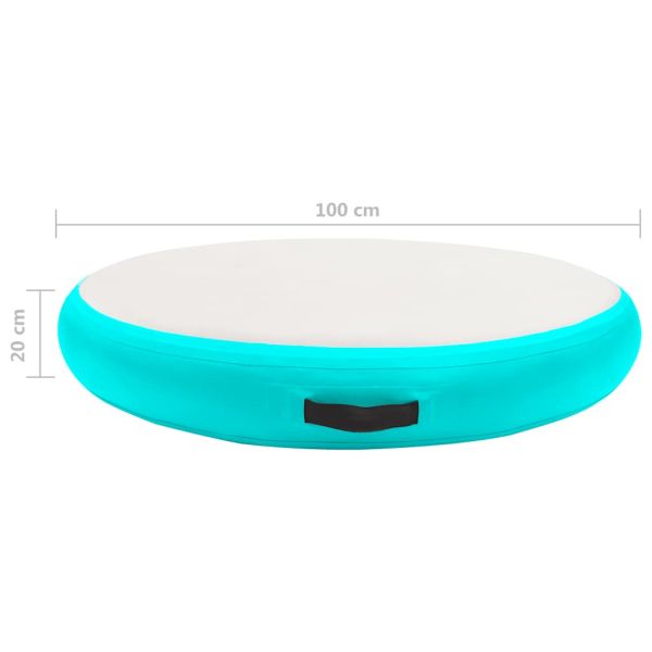 Надуваем гимнастически дюшек с помпа, 100x100x20 см, PVC, зелен