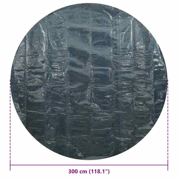 Плаващо соларно покривало за басейн, PE, 300 см, черно и синьо