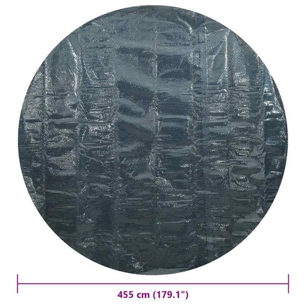 Плаващо соларно покривало за басейн, PE, 455 см, черно и синьо