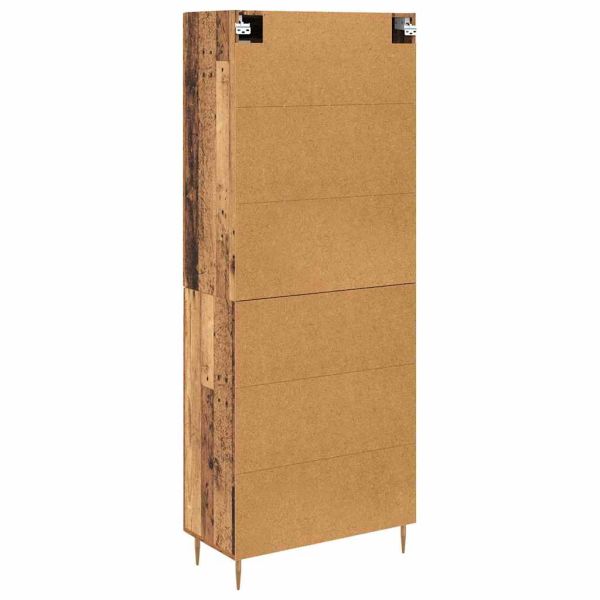Висок шкаф 2 pcs Старо дърво 69,5 x 34 x 180 см Инженерно дърво