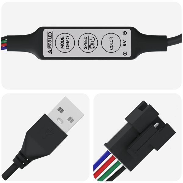 LED лента 4 pcs Черен и прозрачен 75 x 0,8 x 0,3 см