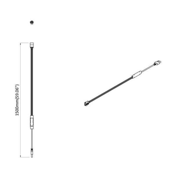 LED лента 4 pcs Черен и прозрачен 130 x 0,8 x 0,3 см