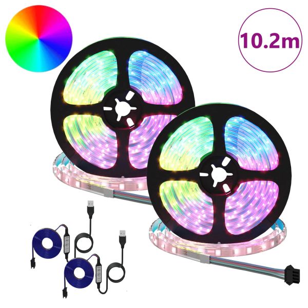 LED лента 2 pcs Черен и прозрачен 5100 мм Мед и пластмаса