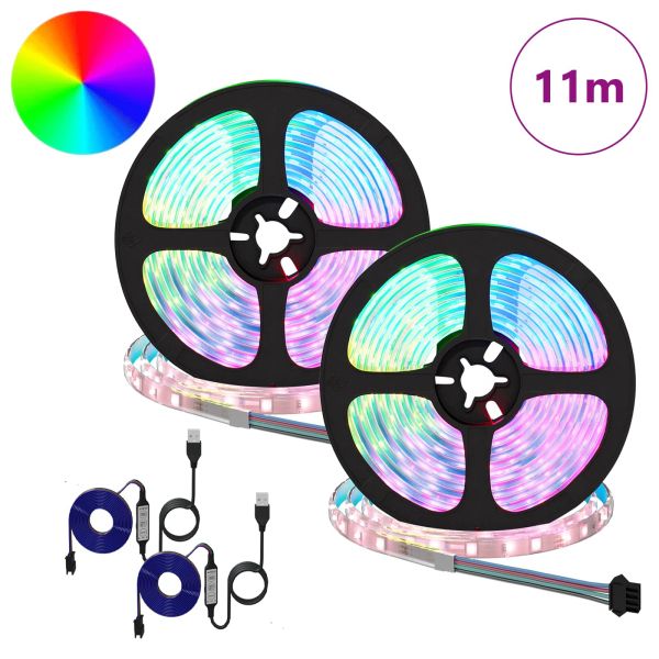 LED лента 4 pcs Черен и прозрачен 550 x 0,8 x 0,3 см