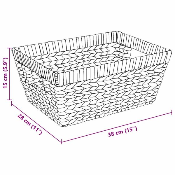 Кошници за съхранение 2 pcs Естествен 38 x 28 x 15 см