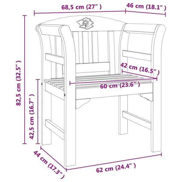 Пейка Натурална маслена обработка 68,5 x 46 x 82,5 см