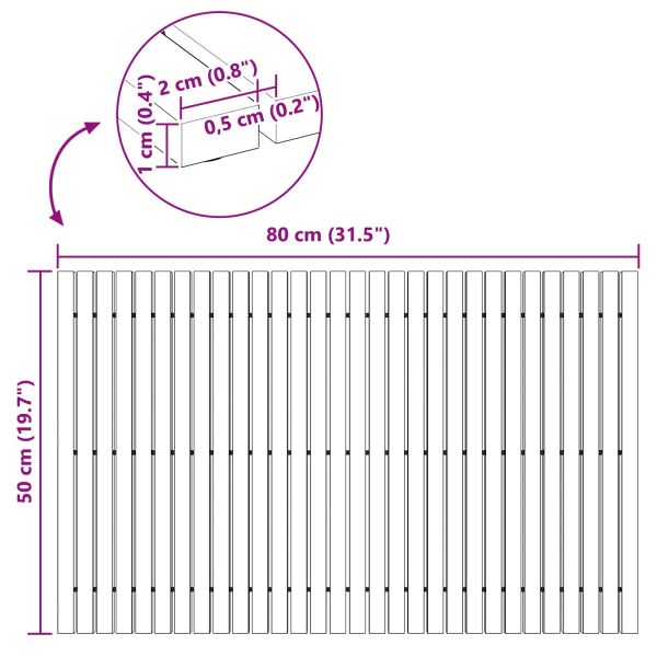 Постелка за баня Едноцветен Кафяво 80 x 50 cm Дърво
