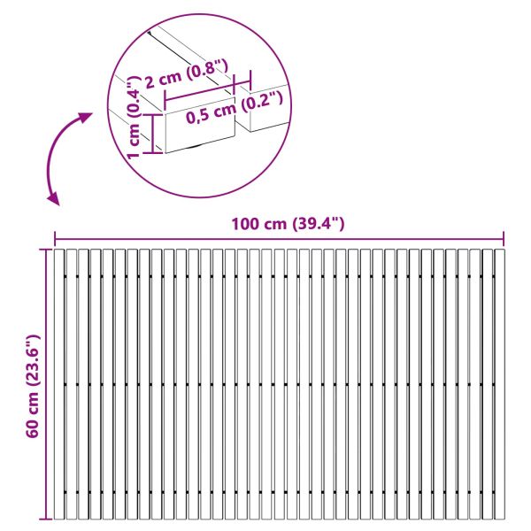 Постелка за баня Едноцветен Кафяво 100 x 60 cm Дърво