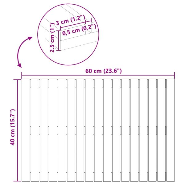 Постелка за баня Едноцветен Кафяво 60 x 40 cm Дърво