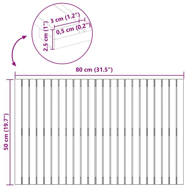 Постелка за баня Едноцветен Кафяво 80 x 50 cm Дърво