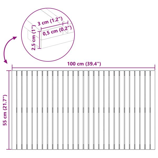 Постелка за баня Едноцветен Кафяво 100 x 55 cm Дърво