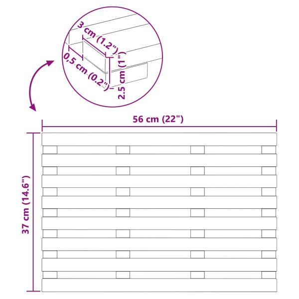 Постелка за баня Едноцветен Кафяво 100 x 53 см Дърво