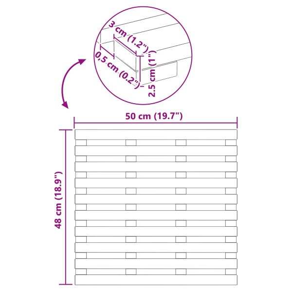 Постелка за баня Едноцветен Кафяво 100 x 53 см Дърво