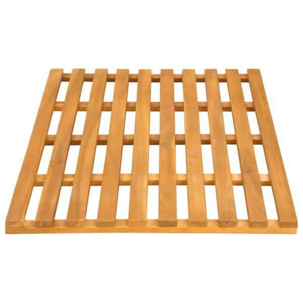 Постелка за баня Едноцветен Кафяво 100 x 53 см Дърво