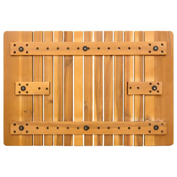 Постелка за баня Едноцветен Кафяво 59 x 40 см Дърво