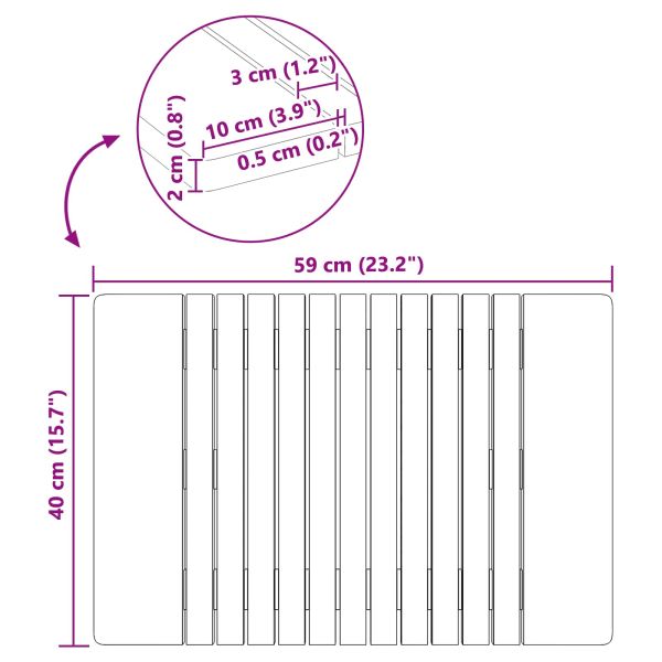 Постелка за баня Едноцветен Кафяво 59 x 40 см Дърво