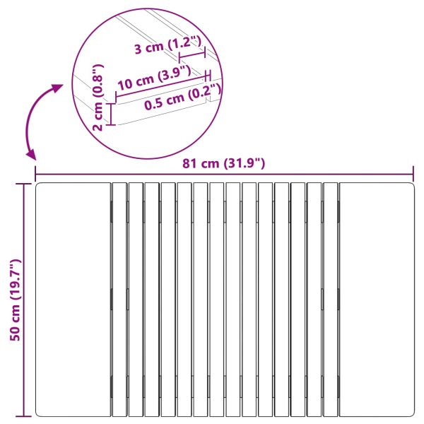 Постелка за баня Едноцветен Кафяво 59 x 40 см Дърво
