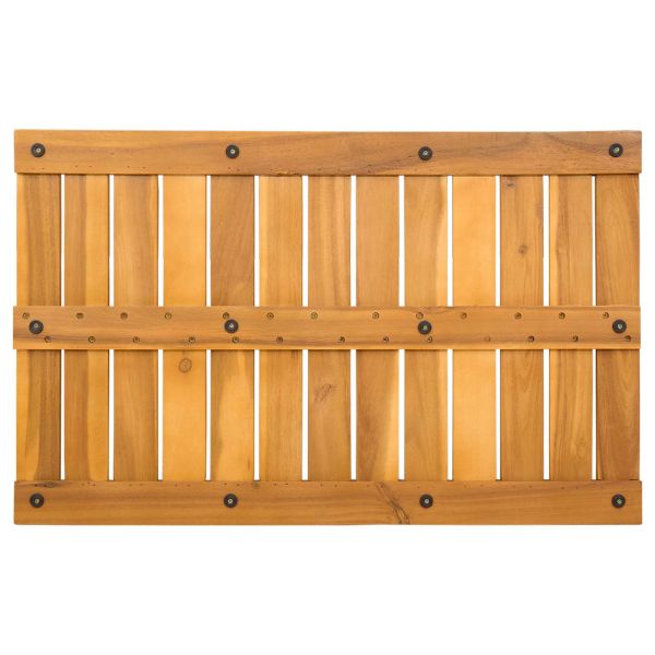 Постелка за баня Едноцветен Кафяво 80 x 50 cm Дърво