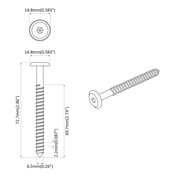Дървени винтове 1350 pcs Сребрист Стомана