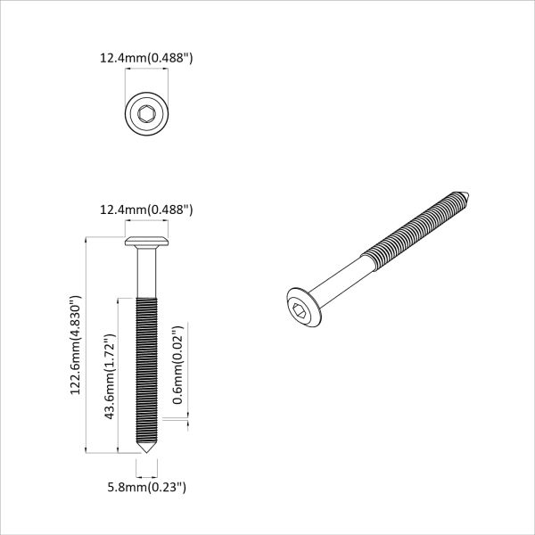 Винт 800 pcs Сребрист M6 x 120 мм Стомана