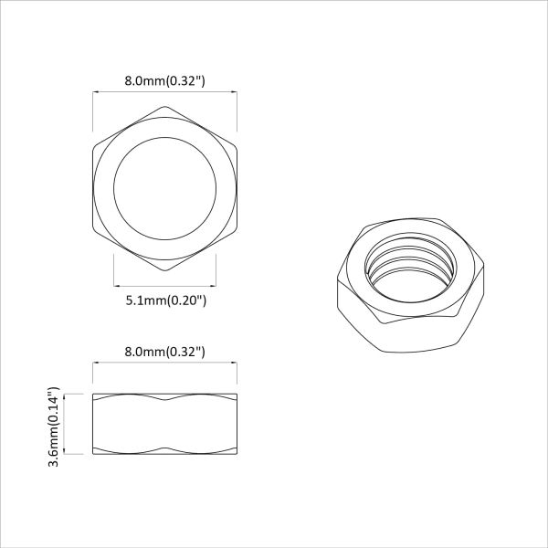 Шестоъгълни гайки 12 pcs Сребрист М6 Желязо