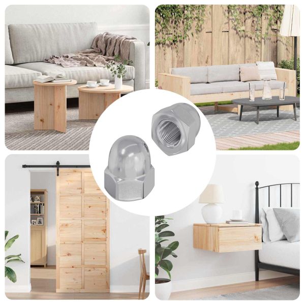 Железни гайки 2 pcs Сребрист M8 x 10 mm Стомана