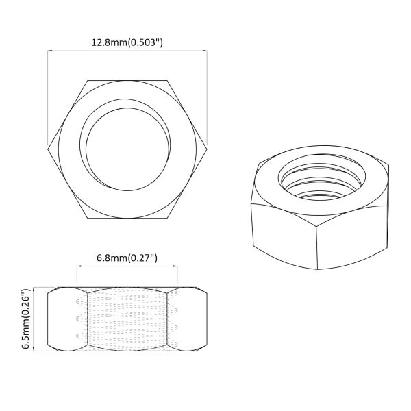 Железни гайки 2 pcs Сребрист M8 x 10 mm Стомана