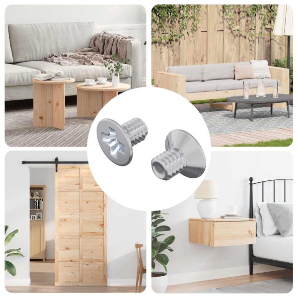 Калетни винтове 2 pcs Сребрист M4 x 6 мм Стомана