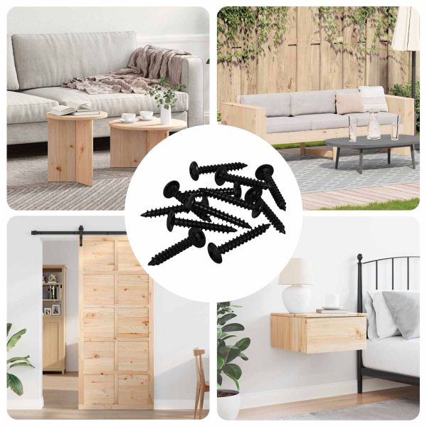 Самонарезен гвоздей 12 pcs Черно 4 x 25 мм Стомана