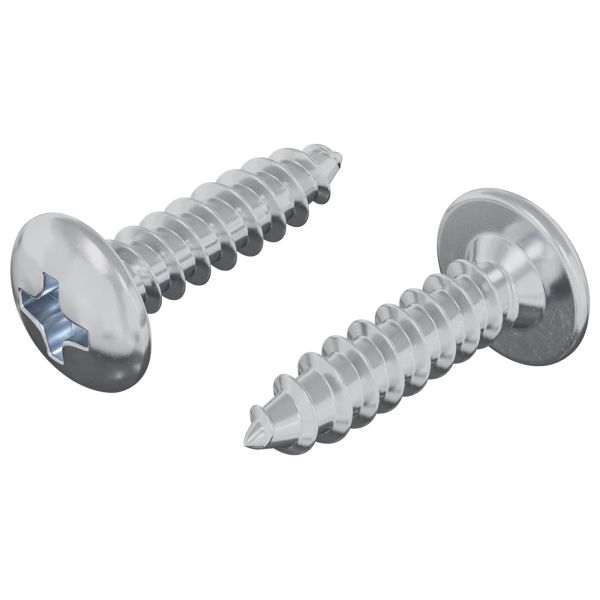 Винт 2 pcs Сребрист M4 x 16 мм Стомана