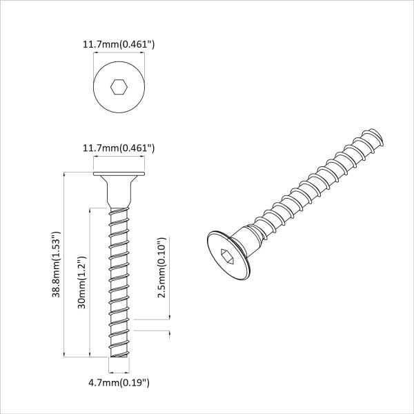 Гнездова капачка с главичка 5143 pcs Черно Желязо