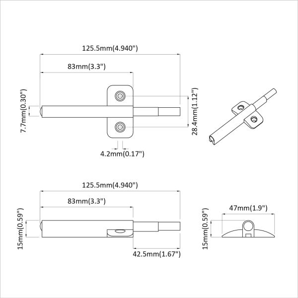 Мек близак 1161 pcs Сив 125 x 47 x 15 мм ПП