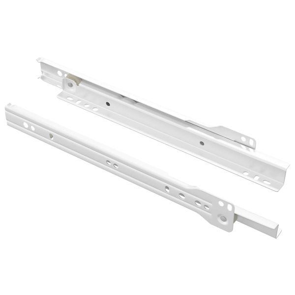 Плъзгач за чекмедже 2 pcs Бяло 250 mm Стомана