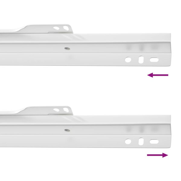 Плъзгач за чекмедже 12 pcs Бяло 250 mm Стомана