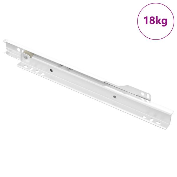 Плъзгач за чекмедже 87 pcs Бяло Стомана