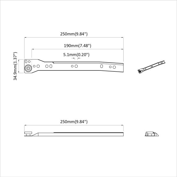 Плъзгач за чекмедже 87 pcs Бяло Стомана