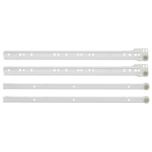 Плъзгач за чекмедже 12 pcs Бяло 400 mm Стомана