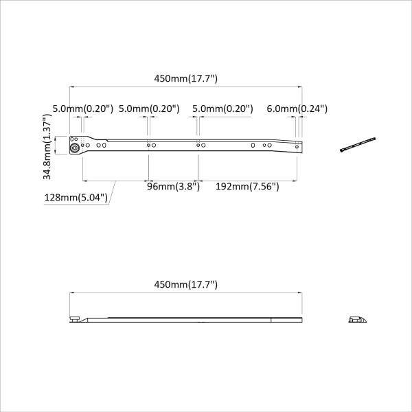 Плъзгач за чекмедже 49 pcs Бяло Стомана