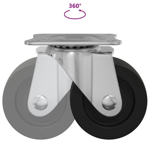 Въртящо се колело 12 pcs Сребрист 60 x 60 x 50 мм