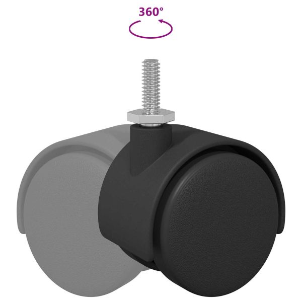 Колела 12 pcs Черно 40,1 x 37,8 мм PP и желязо