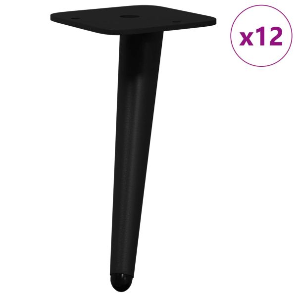 Стоящи крачета 12 pcs Черно 56 x 56 x 100 мм Желязо