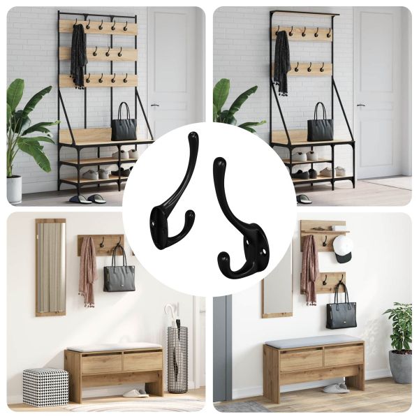 Държач за дрехи 2 pcs Черно 102 x 29 x 47 мм Цинкова сплав