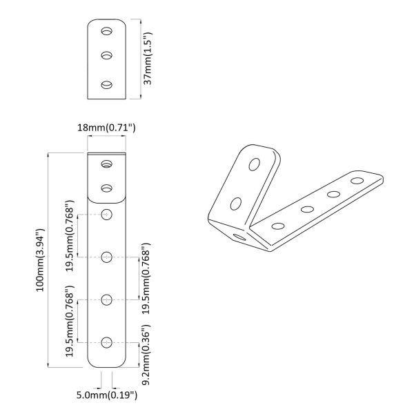 Куки 2 pcs Черно M5 x 110 мм Желязо