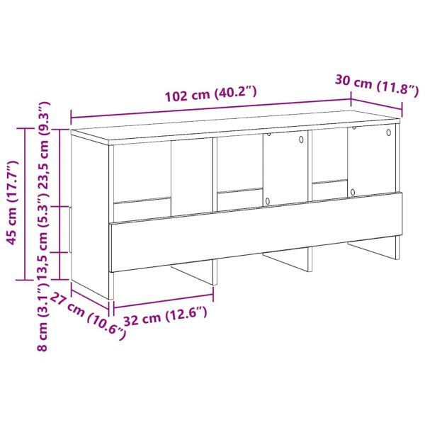 Етажерка за списания Старо дърво 102 x 30 x 45 см