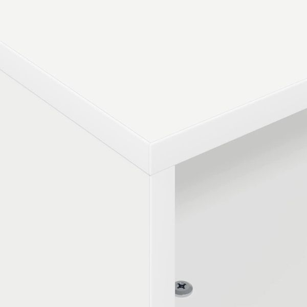 Странична маса с колела Бяло 50 x 50 x 30 см Инженерно дърво