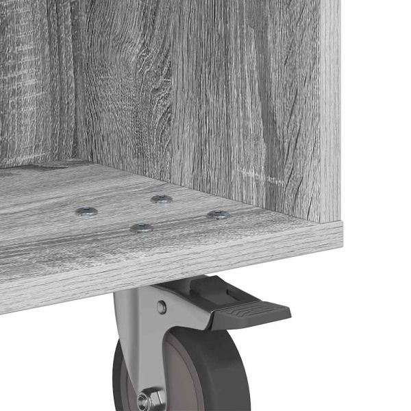 Странична маса с колела Сив Сонома 50 x 50 x 30 см