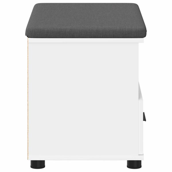 Пейка за коридор Бяло 60 x 38 x 46 см ПДЧ и тапицерийна тъкан