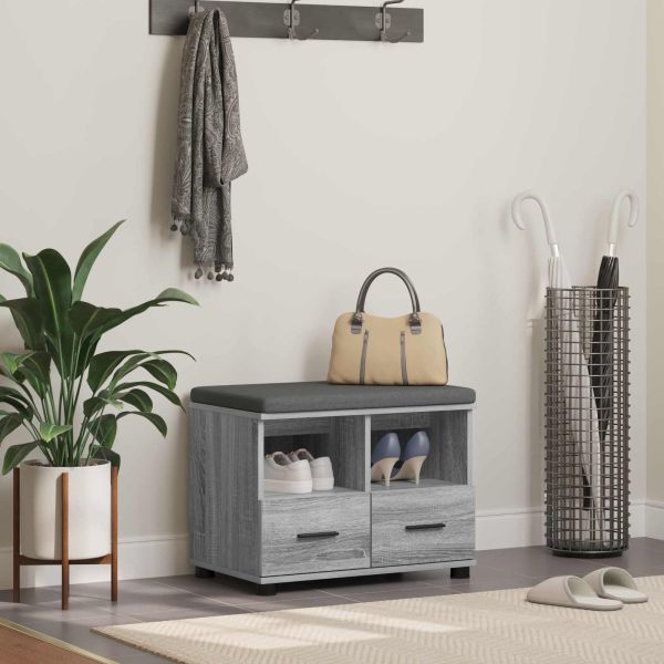 Пейка за коридор с възглавница Сив Сонома 60 x 38 x 46 см